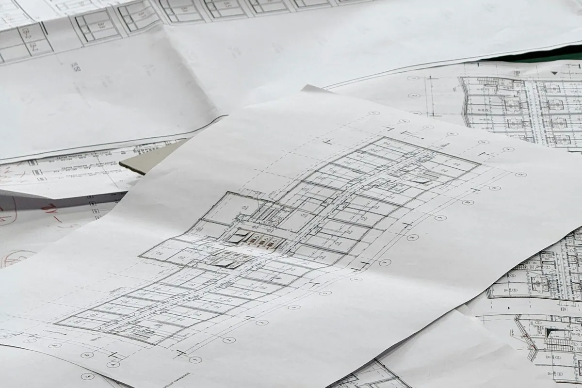 Architectural plans laid out for review